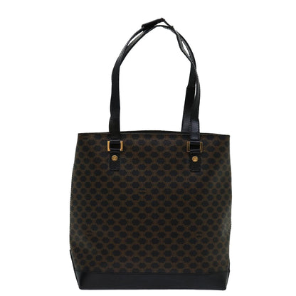 Luxury CELINE Macadam Canvas Tote Bag PVC Black Brown  mr055