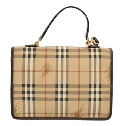 Luxury BurberrySs Nova Check Hand Bag PVC 2way Beige Auth mr100