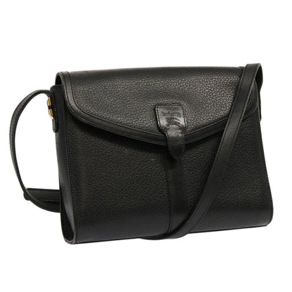 Luxury BurberrySs Shoulder Bag Leather Black Auth mr101