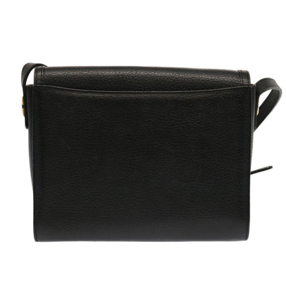 Luxury BurberrySs Shoulder Bag Leather Black Auth mr101