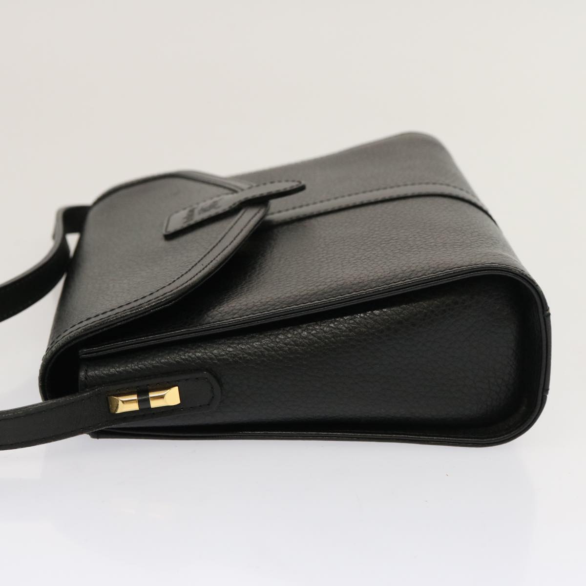 Luxury BurberrySs Shoulder Bag Leather Black Auth mr101