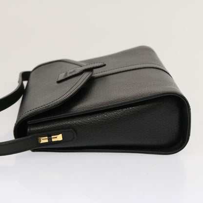 Luxury BurberrySs Shoulder Bag Leather Black Auth mr101