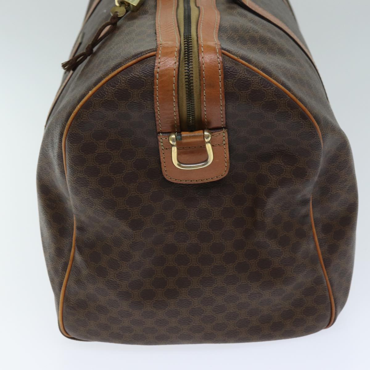 Luxury CELINE Macadam Canvas Boston Bag PVC 2way Brown  mr163