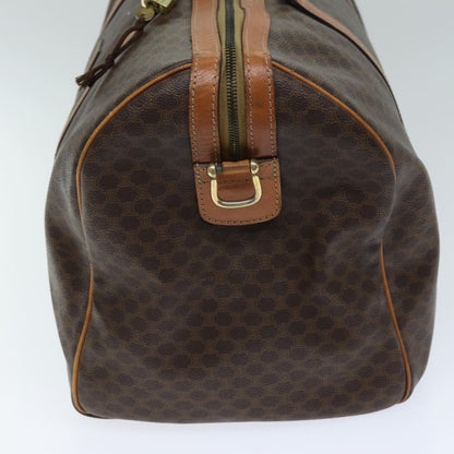 Luxury CELINE Macadam Canvas Boston Bag PVC 2way Brown  mr163