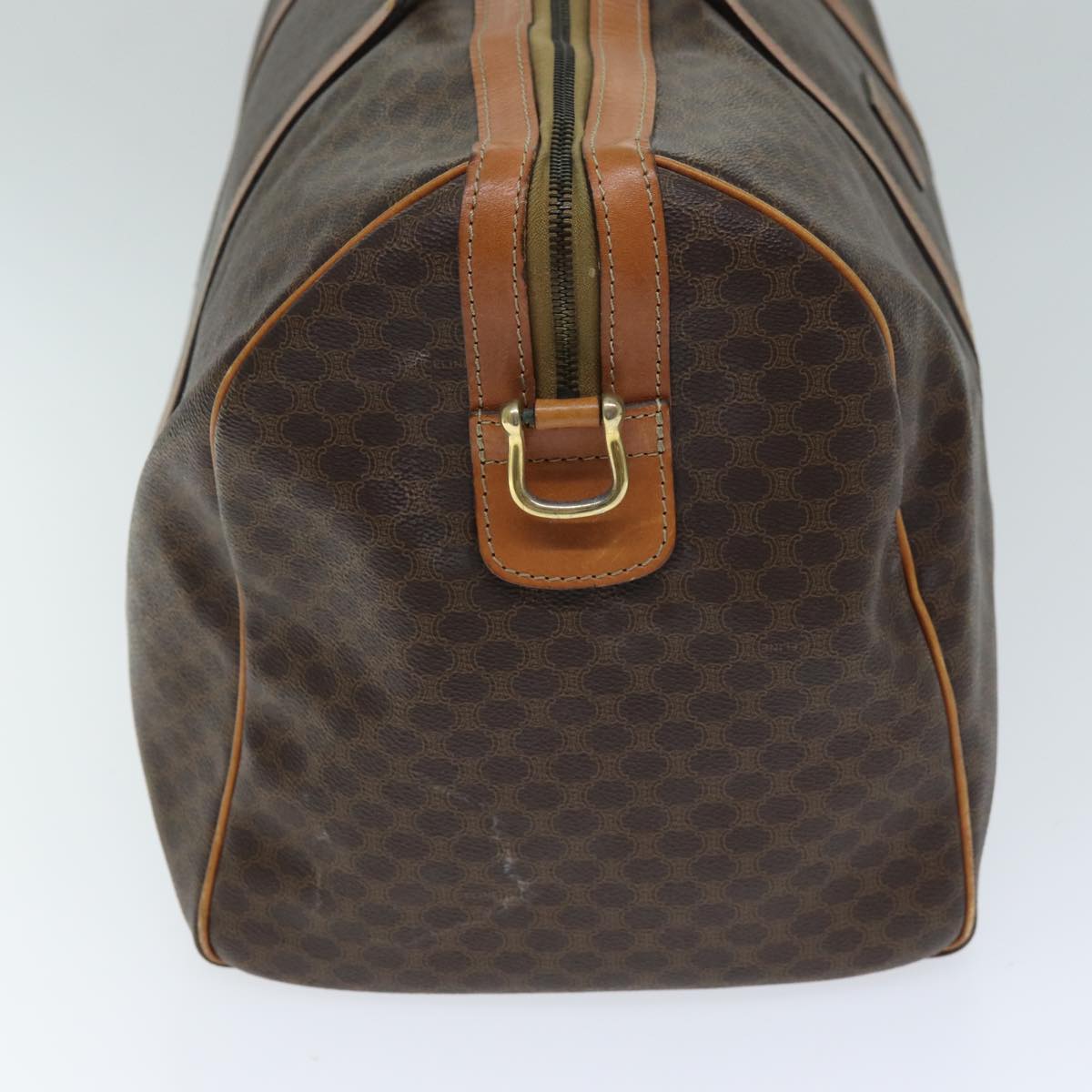 Luxury CELINE Macadam Canvas Boston Bag PVC 2way Brown  mr163