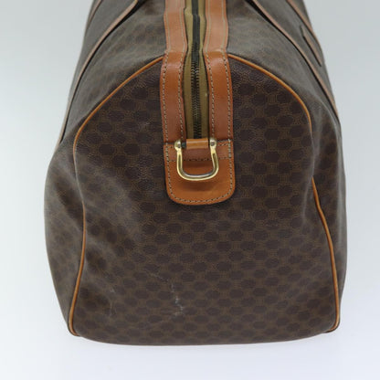 Luxury CELINE Macadam Canvas Boston Bag PVC 2way Brown  mr163