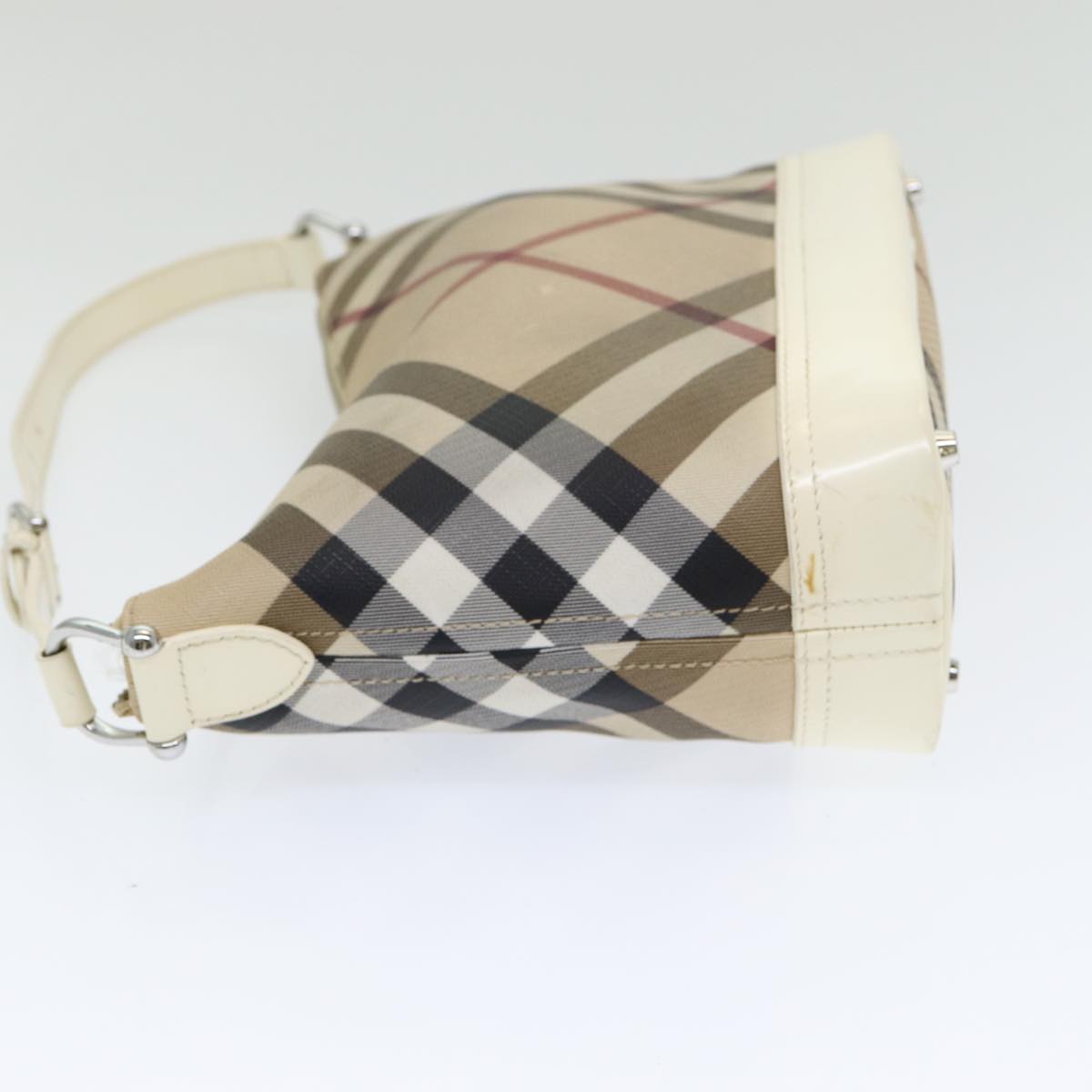 Luxury Burberry Nova Check Shoulder Bag PVC Beige Auth mr351