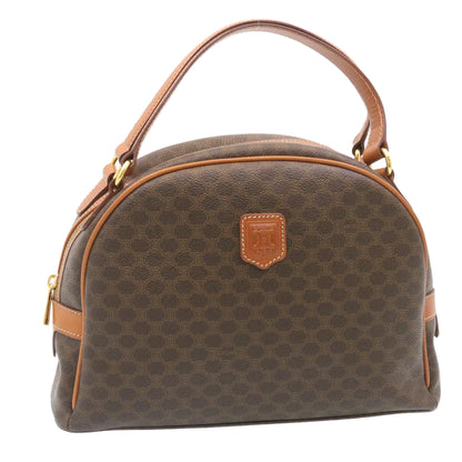 Luxury CELINE Macadam Canvas 2Way Shoulder Hand Bag PVC Leather Brown  34669