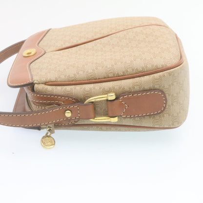 Luxury CELINE Macadam Canvas Shoulder Bag PVC Leather Beige  34678