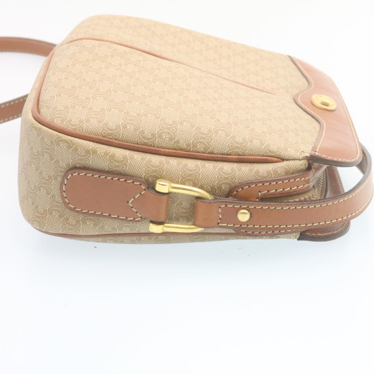 Luxury CELINE Macadam Canvas Shoulder Bag PVC Leather Beige  34678