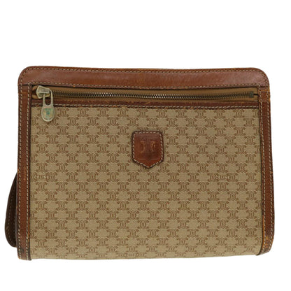 Luxury CELINE Macadam Canvas Clutch Bag Beige  ny235