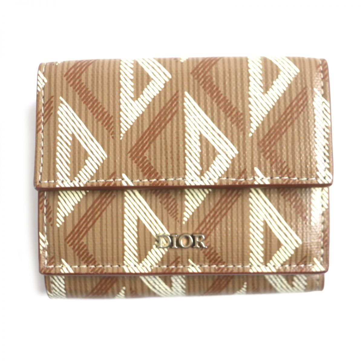 Dior HOMME Tri-fold wallet leather Brown type mens