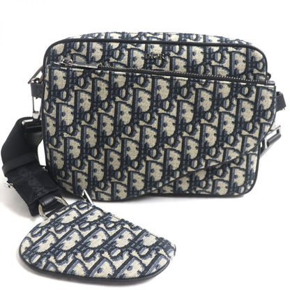 Dior HOMME Pouch Main: Canvas, Main: Leather Navy x beige mens