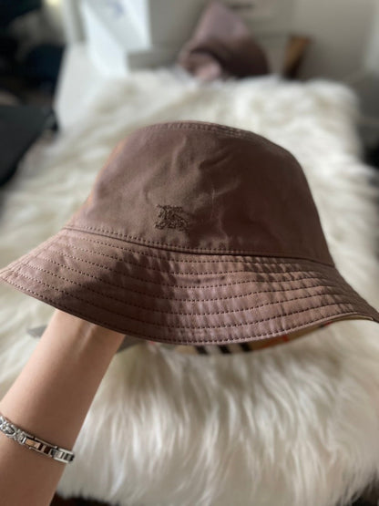 Luxury Burberry MH Check Rev Bucket Dusk Hat