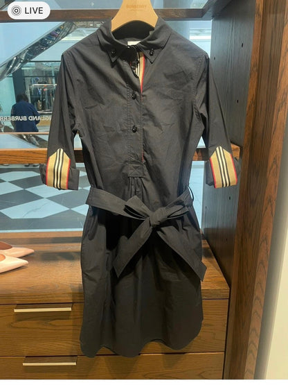 Luxury Burberry Giovanna Black Womenswear Shirt Dress US 2