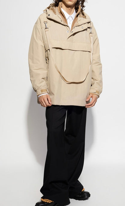 Luxury Burberry Baybridge Men's Outdoor Hooded Jacket Beige Jacket