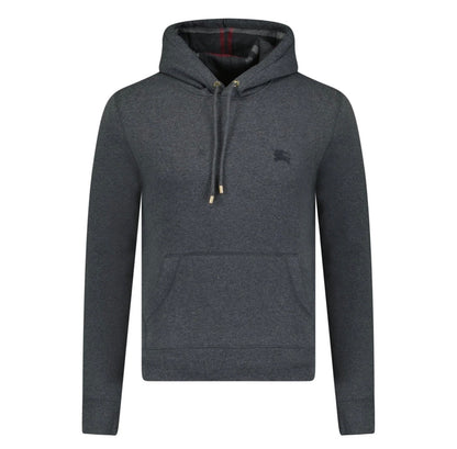 Luxury Burberry Clarendon Check Hood Embroidery Sweatshirt Grey XS