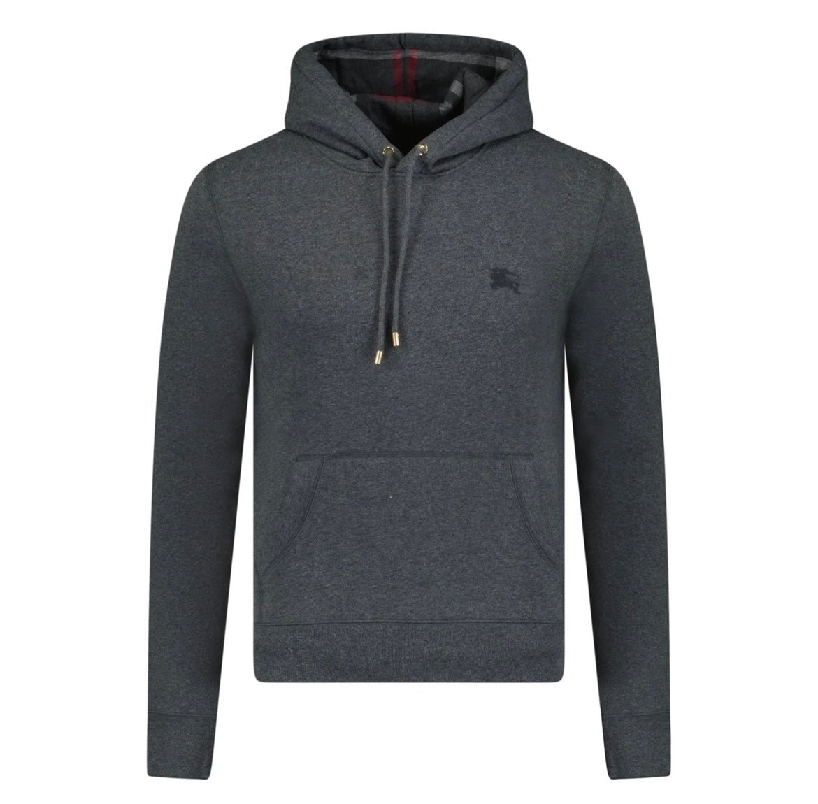 Luxury Burberry Clarendon Check Hood Embroidery Sweatshirt Grey XS