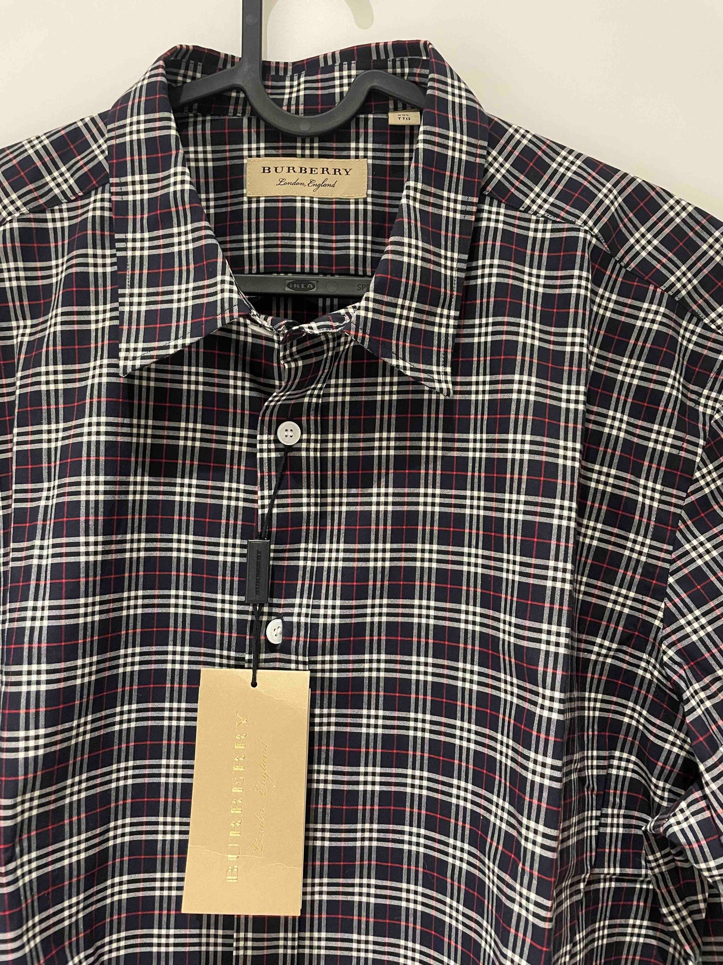 Luxury Burberry Edward Navy IP Check Cotton T-Shirt
