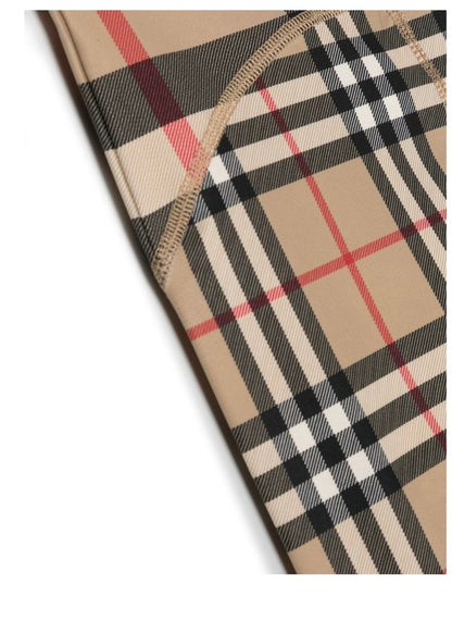 Luxury Burberry Kids Isabella Check Pattern Archive Beige Leggings 10Y
