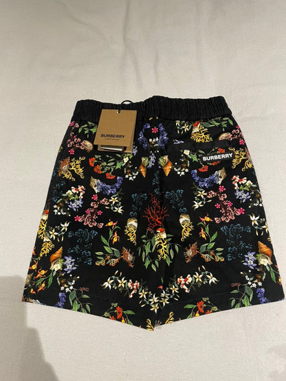 Luxury Burberry Kids Roman Coral Black IP Design Shorts 12Y