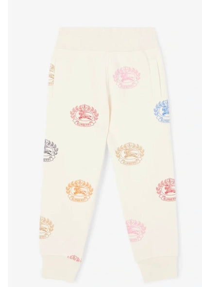 Luxury Burberry KG4 Kids Sidney Joggers Pale Cream