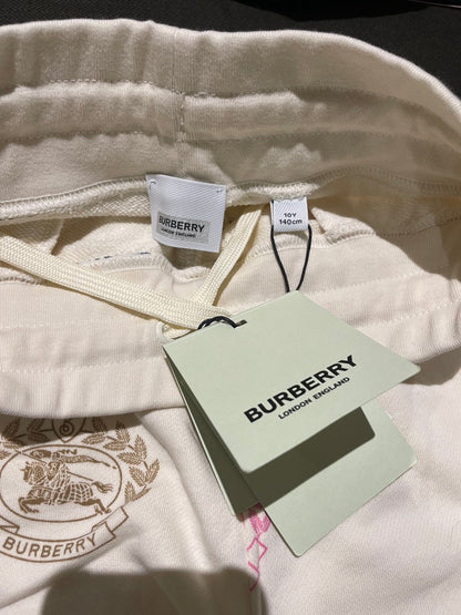 Luxury Burberry KG4 Kids Sidney Joggers Pale Cream