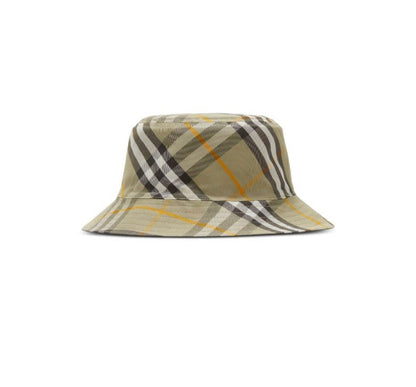 Luxury Burberry Check Reversible Bucket Antique Green Hat