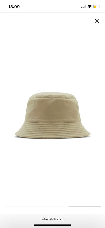 Luxury Burberry EKD Cotton Bucket Hat Beige