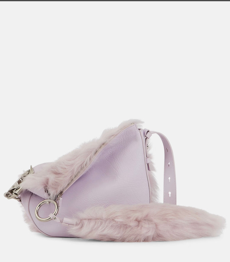 Luxury Burberry LL MD Knight Bag Lavender Shoulder Bag