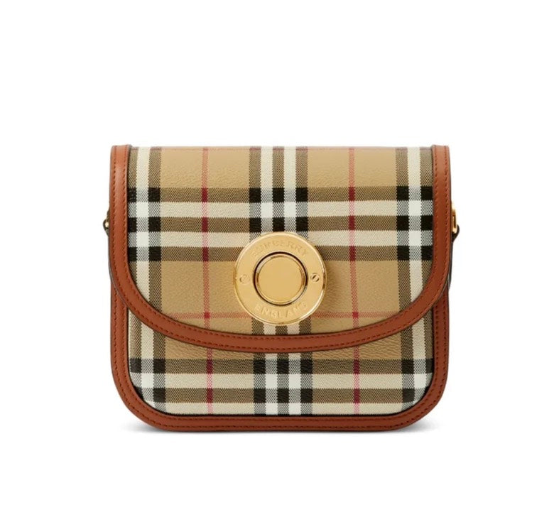 Luxury Burberry small Elizabeth check-pattern crossbody bag