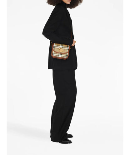 Luxury Burberry small Elizabeth check-pattern crossbody bag