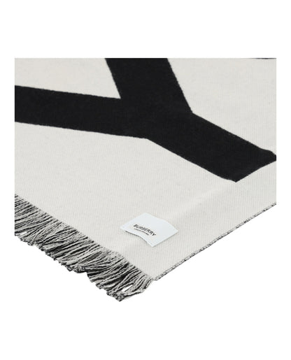 Luxury Burberry Logo Wool Scarf Womens 8054214