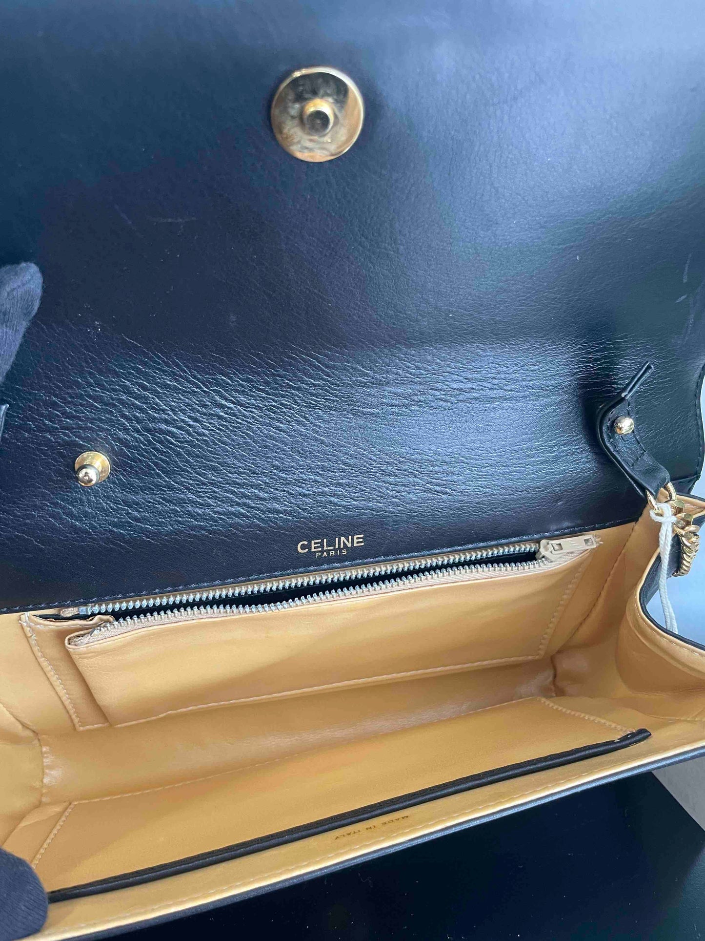 Luxury CELINE ChainBag Black Leather Shoulder Bag