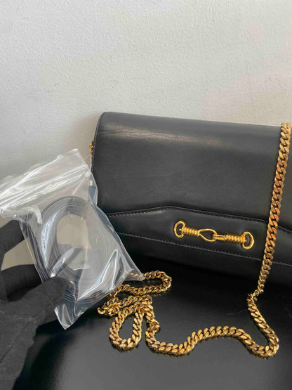 Luxury CELINE ChainBag Black Leather Shoulder Bag
