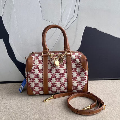Luxury CELINE Boston Two-Way Bag in Brown Monogram Canvas