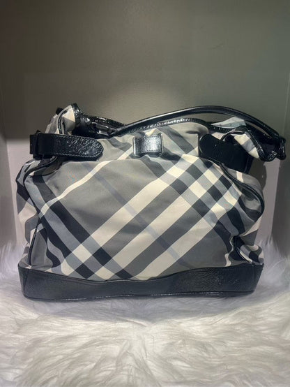 Luxury Burberry Check Plaid Black Shoulder Bag
