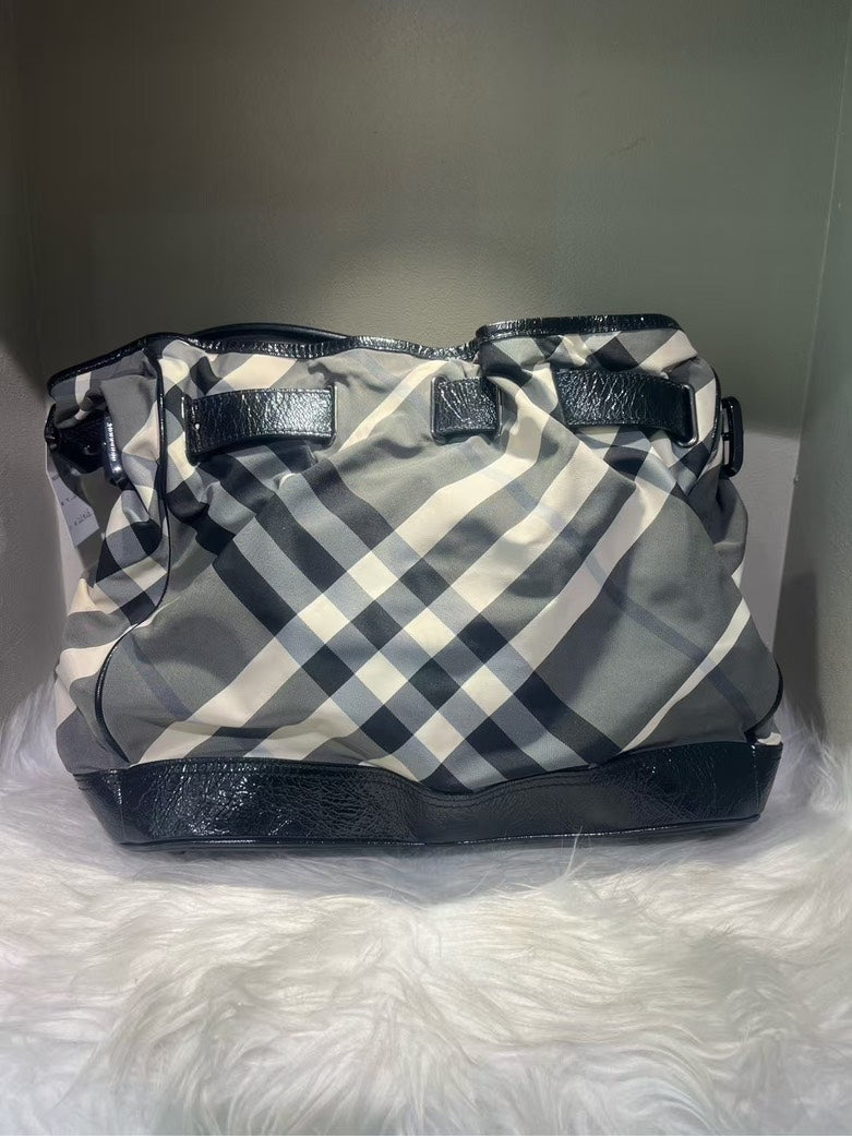 Luxury Burberry Check Plaid Black Shoulder Bag