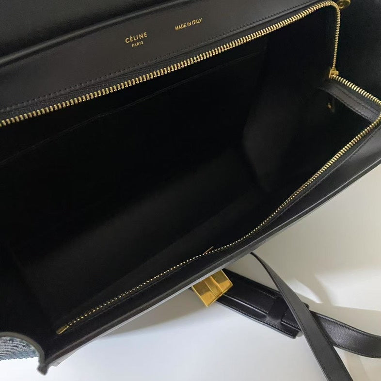 Luxury CELINE Two Ways Bag in Blue and Black Python Leather -  Satchel