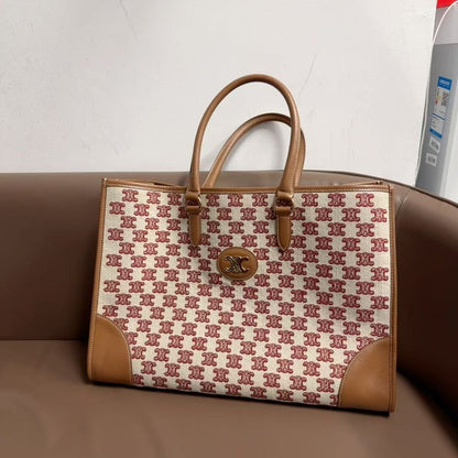 Luxury CELINE  Macadam Canvas Beige Tote Bag