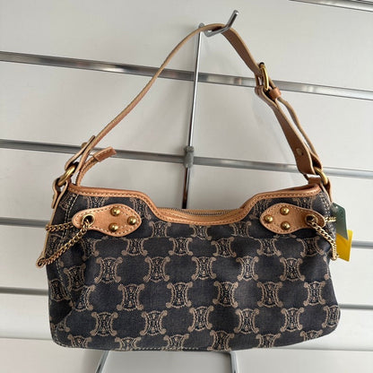 Luxury CELINE Canvas Macadam Black Shoulder Bag 6647