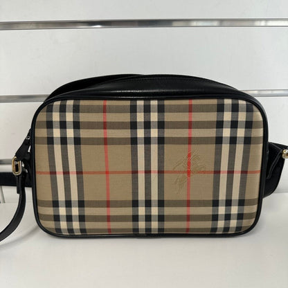 Luxury Burberry Check Plaid Beige Crossbody Bag 9363