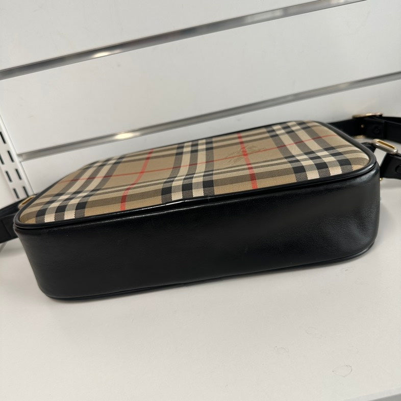 Luxury Burberry Check Plaid Beige Crossbody Bag 9363