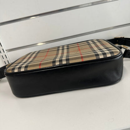 Luxury Burberry Check Plaid Beige Crossbody Bag 9363