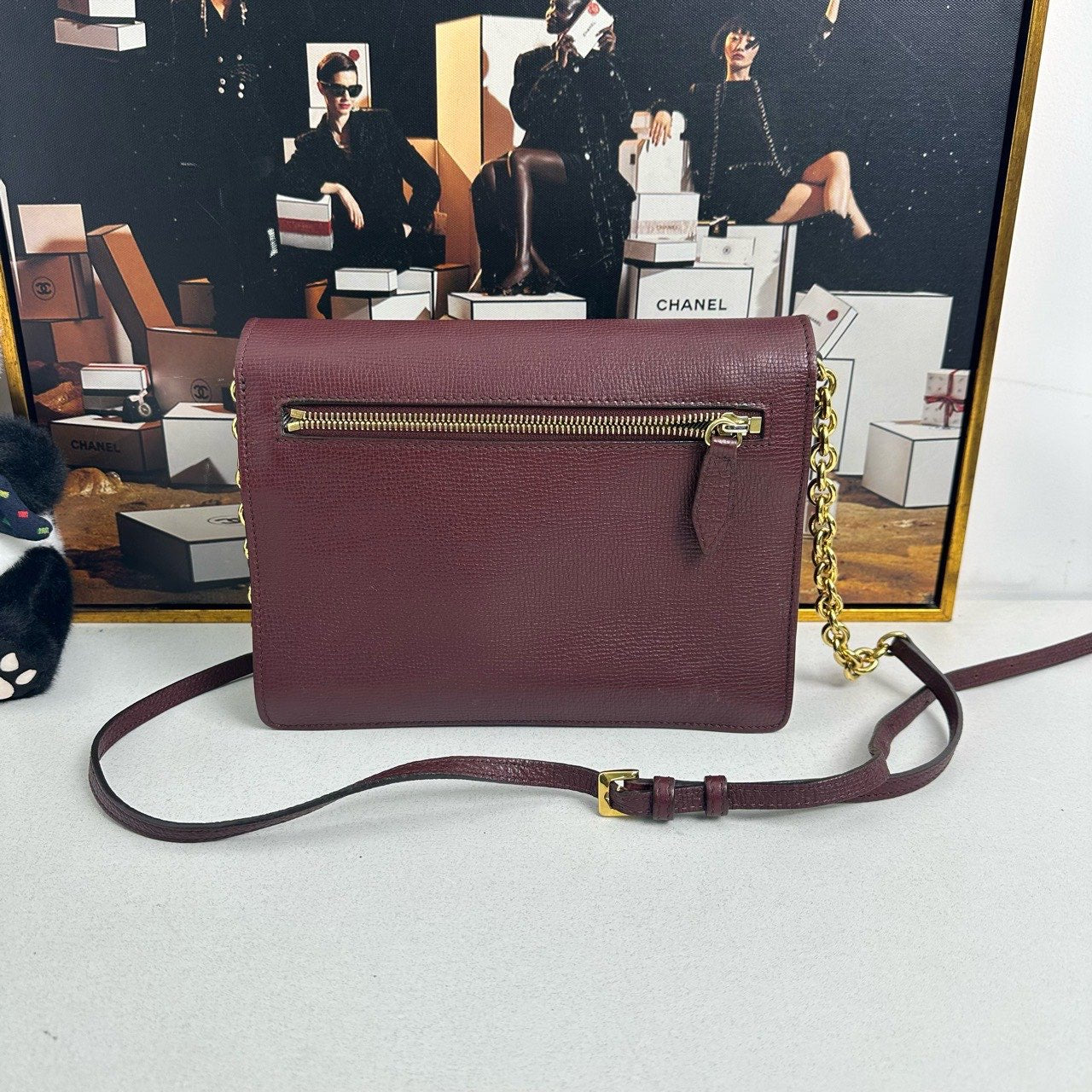Luxury Burberry Vintage Burgundy Crossbody Bag -  Designer Handbag 12010222