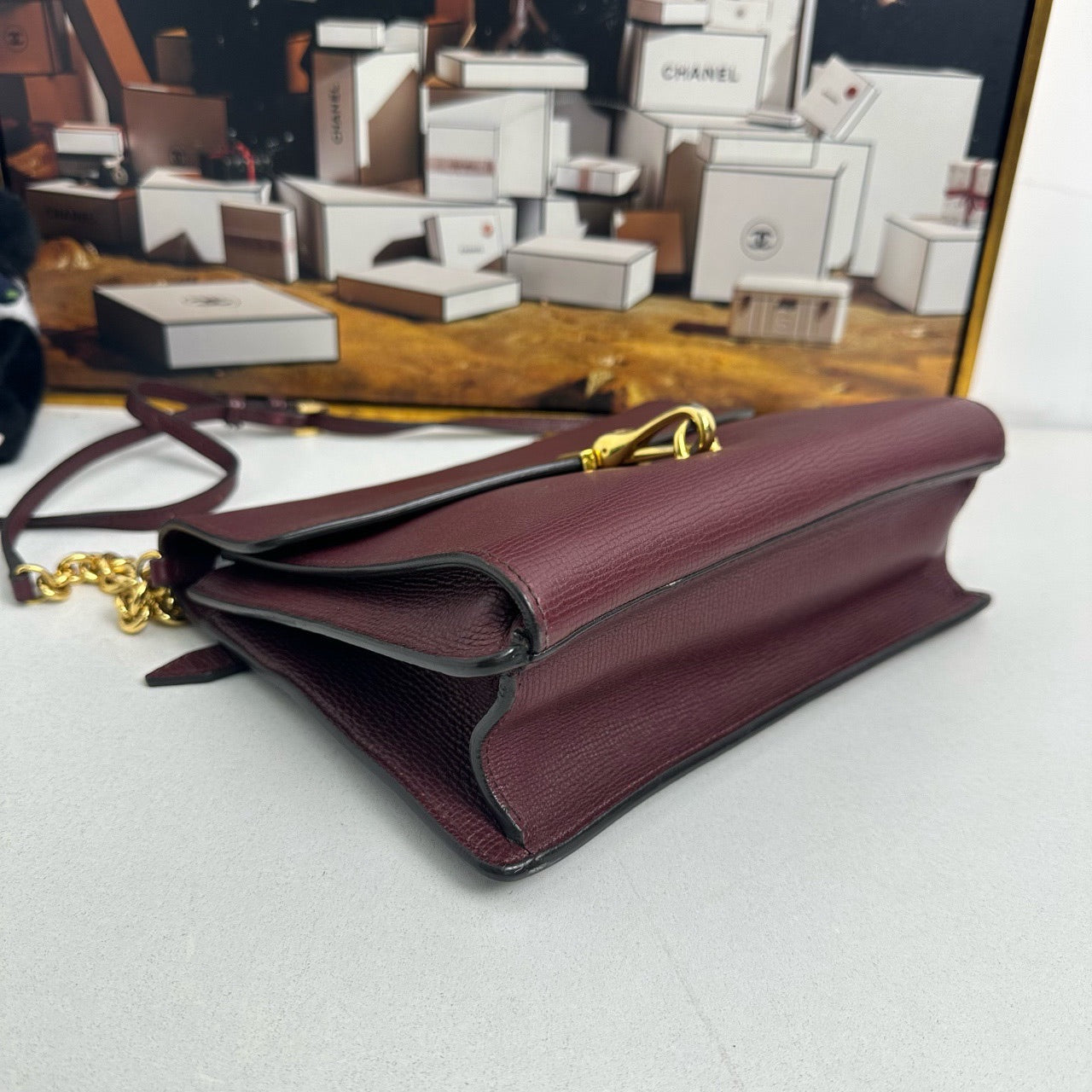 Luxury Burberry Vintage Burgundy Crossbody Bag -  Designer Handbag 12010222