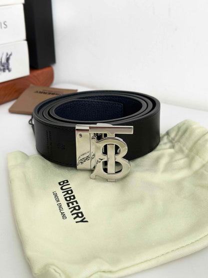 Luxury Burberry TB Belt Black Leather 95 5E