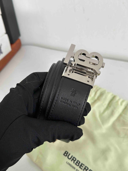Luxury Burberry TB Belt Black Leather 95 5E