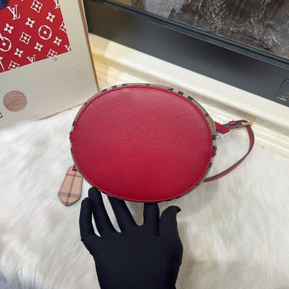 Luxury Burberry Vintage Check Beige Bucket Bag