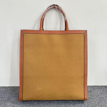 Luxury CELINE Paris Canvas Tan Tote Bag